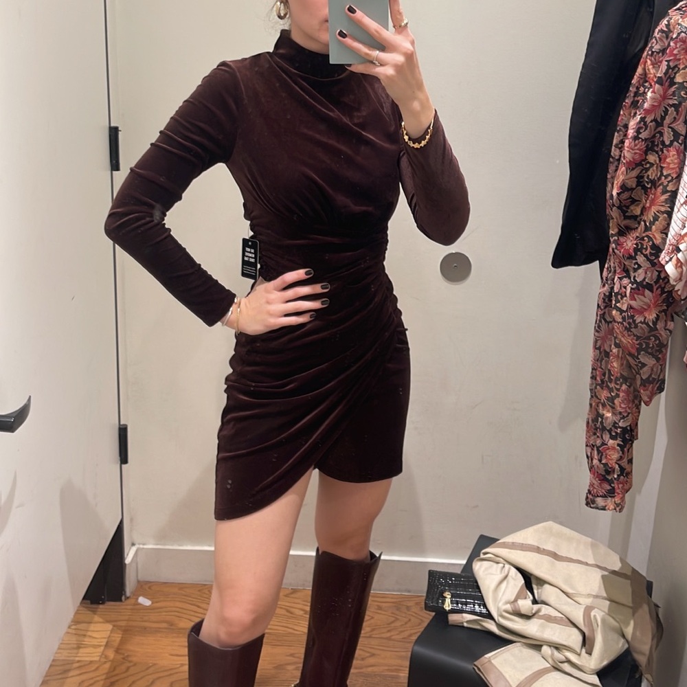 Express - Velvet Chocolate Brown Dress